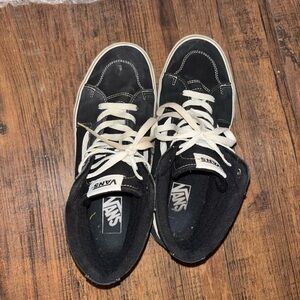 Vans Men’s High Tops Canvas Black and White Sneakers
